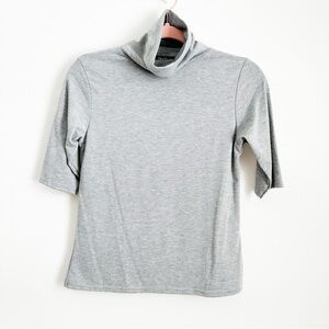 NWT!! Boohoo Gray Lara Cropped Sleeve Turtleneck sz 8